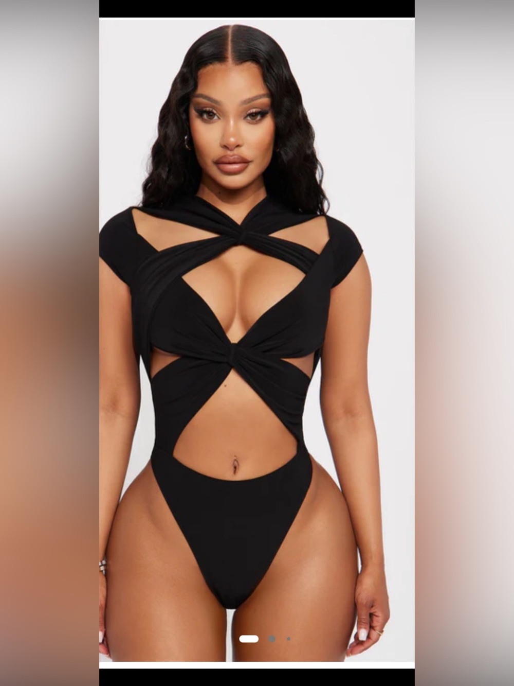 Fashion Nova Black Never Too Much Bodysuit Tag